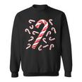 Red And White Candy Cane Santa Christmas Sweatshirt
