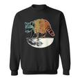 Retro Trashpanda On The Half Moon Vintage Raccoon Sweatshirt