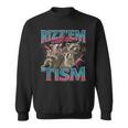Rizz Em With The Tism Meme Autism Autistic Raccoon Sweatshirt