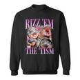 Rizz Em With The Tism Meme Moo Deng Sweatshirt