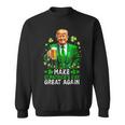 Make Saint Patrick's Day Great Again Usa Flag Trump Sweatshirt