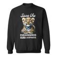 Save The Endangered Amur Leopard Watercolor Cute Cub Sweatshirt