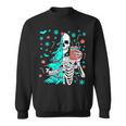 Sorta Merry Sorta Scary Christmas Skeleton Tree Santa Sweatshirt