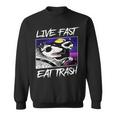 Street Cats Trash Pandas Enthusiasts Live Fast Eat Trash Panda Raccoon Opossum Enthusiasts -Adults Cotton Blend Sweatshirt