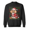 Toy Poodle Dog Xmas Lights Ugly Santa Toy Poodle Christmas Sweatshirt