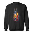 Upright Bass Instrument On Colourful Lacquered Double Bass Sweatshirt