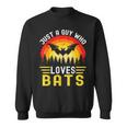 Vintage Bat Just A Guy Who Loves Bats Bat Halloween Sweatshirt