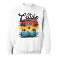 On Cruise Time Coconut Tree Graphic Summer Vacation Cruising Sweatshirt