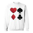 Poker Playing Cards Cross Heart Motif Card Fun Sweatshirt