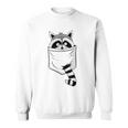 Raccoon Graphic Sweatshirt - Blue Cartoon Animal - Casual Crew
