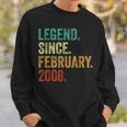 17 Years Old Legend Since February 2008 17Th Birthday Sweatshirt Gifts for Him
