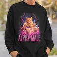 Alpha Male Lustige Kätzchen Meme Cute Cat Humorous Sweatshirt Geschenke für Ihn