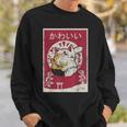 Anime Ramen Cat Retro Japanese Wooden Blockintage Kawaii Cat Sweatshirt Geschenke für Ihn