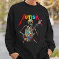 Autism Skeleton Guitar Player Rock Music Autism Awareness Sweatshirt Gifts for Him