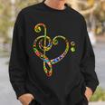 Bass Clef Heart I Love Music Bass Sweatshirt Geschenke für Ihn