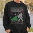 I Believe Bigfoot Sasquatch Ugly Christmas Sweater Mens Sweatshirt Gifts for Him