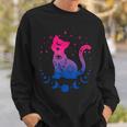 Bisexual Astrology Cat Colours Of Bi Pride Flag Sweatshirt Geschenke für Ihn