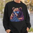 Blueberry Bear Sunglasses Blueberry Fruit Portrait Drawing Sweatshirt Gifts for Him