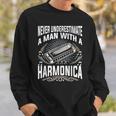 Blues Harp Harmonica Sweatshirt Geschenke für Ihn