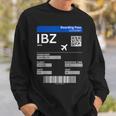 Boarding Pass Ibiza Ibz Flight Ticket Ibiza Sweatshirt Geschenke für Ihn