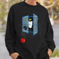 Brawny Linux Penguin Smashed Window With Bitten Apple Sweatshirt Geschenke für Ihn