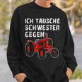 With Brother Siblings Family Tractor Stolzer Bruder Sweatshirt Geschenke für Ihn