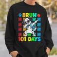 Bruh 100 Days Of School Dalmatian Dog Dabbing 100Th Day Boys Sweatshirt Gifts for Him