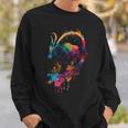 With Capricorn Nature Favourite Animal Mountain Hiking Capricorn Sweatshirt Geschenke für Ihn