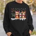 Cat Christmas Light Reindeer Santa Christmas Cat Lover Sweatshirt Gifts for Him