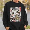 Cat Ramen Noodle Japanese Anime Manga Ramen Kawaii Cat Sweatshirt Geschenke für Ihn