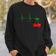 Cherry Heartbeat Cherries Fruits Ecg Pulse Sweatshirt Geschenke für Ihn