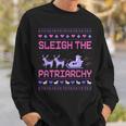 Christmas Sleigh The Patriarchy Feminist Feminism Deer Xmas Sweatshirt Geschenke für Ihn