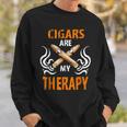 Cigars Are My Therapy Smoker Saying Cigar Smoke Tobacco Sweatshirt Geschenke für Ihn