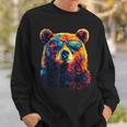 Cool Bear Portrait With Sunglasses Watercolour Bear Sweatshirt Geschenke für Ihn