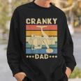 Cranky Dad Fishing Reel Humor Father Fisherman Retro Sweatshirt Gifts for Him