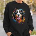 Cute Bernese Mountain Dog On Painted Bernese Mountain Dog Sweatshirt Geschenke für Ihn