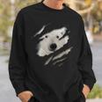 Cute Polar Bear Face Animal Rider Polar Bear Ripped Sweatshirt Geschenke für Ihn