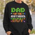 Dad Of The Birthday Boy Party Video Gamer Pixel Number Sweatshirt Gifts for Him