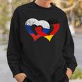 Deutschland Russland Freundschaft Frieden Herzkette Sweatshirt Geschenke für Ihn