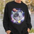 Disco Ball In Space Galaxy Club Retro Sweatshirt Geschenke für Ihn