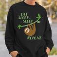 Divertida Con Texto Eat Sleep Repeat Camisa de entrenamiento Regalos para él