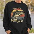 Dont Be Dumb Bassintage Sunset Divertido Pesca Cita Meme Camisa de entrenamiento Regalos para él