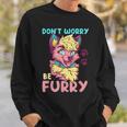 Don't Worry Be Furry I Furry Fandom Cosplay Sweatshirt Geschenke für Ihn