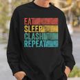 Eat Sleep Clash Repeat Gaming Clans Vintage Distressed Sweatshirt Gifts for Him