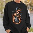 Electric Guitar With Flames Sweatshirt Geschenke für Ihn