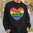 Free Auntie Hugs LGBT Gay Lesbian Pride Month Rainbow Flag Sweatshirt Gifts for Him