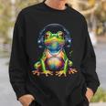 Frog Headphones Colourful Animal Print Sweatshirt Geschenke für Ihn