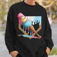 Baseball Ice Cream Dripping Baseball Home Plate Drip Sweatshirt Gifts for Him Baseball Ice Cream Dripping Baseball Home Plate Drip Sweatshirt Gifts for Him