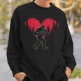 Bigfoot In Love Heart Happy Valentine's Day Sweatshirt Gifts for Him