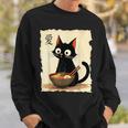 Cat Ramen Graphic Japanese Kawaii Anime Cat Sweatshirt Gifts for Him